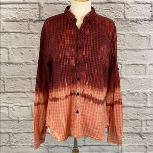 Ladies BDG Custom Half Dip Bleach Dye Flannel
